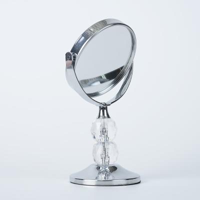 China Factory Professional Classic Cosmetic Plating 180 Degree Rotation Customized Round Metal Stand Desktop Mirror for sale