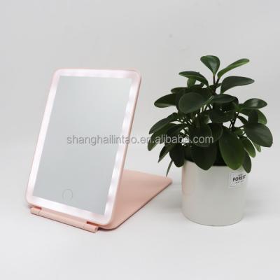 China Lighted led folding mirror table mirror for beauty good price with high quality makeup mirror for sale