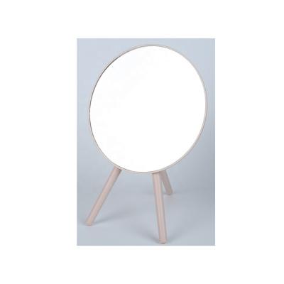 China Custom classic design white and pink pp glass and light and not easy to break round table position mirror for sale