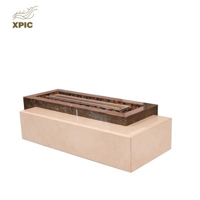 China Firepit Outdoor Marble Table Indoor Fire Pit Marble Table for sale