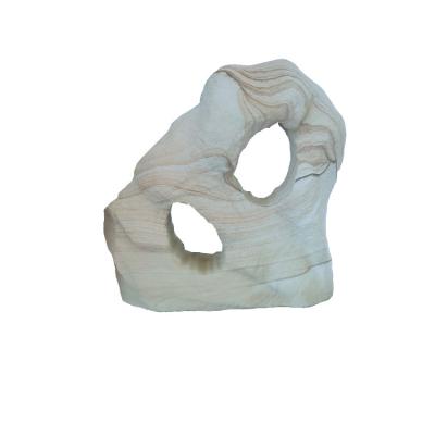 China Modern Custom Marble Interior Decorations Two Hole Sandstone Ornaments For Decorative Office for sale