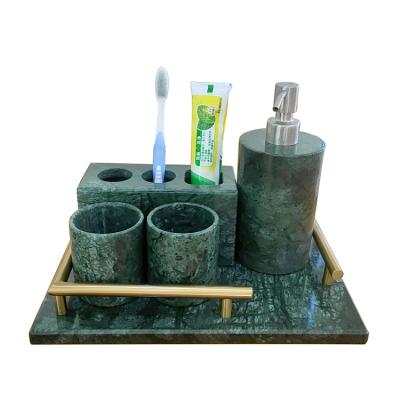 China Sustainable Custom Luxury Sanitary Ware Suite / Black / Green Marble Bathroom Accessory White Four Piece Set for sale