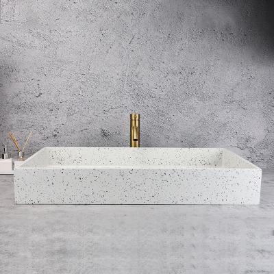 China Easy Clean Toilet concrete white wash basin bathroom dressing surface wash basin sink for sale