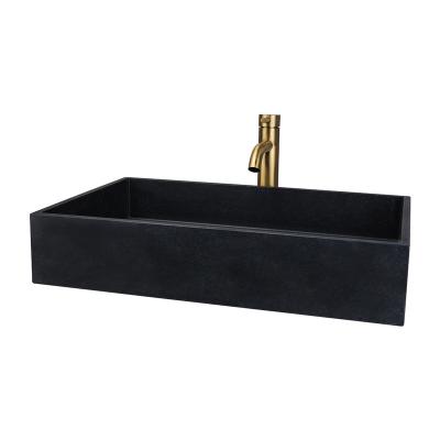 China Easy Clean Rectangular concrete sink Eco-friendly concrete bathroom wash basin Small household indoor wash basin for sale