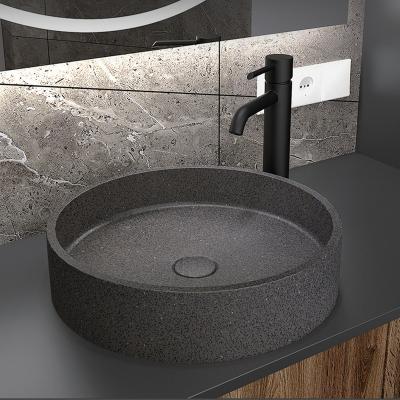 China Easy Clean Dark brown modern bathroom wash basin Eco-friendly concrete counter basin concrete sink for sale