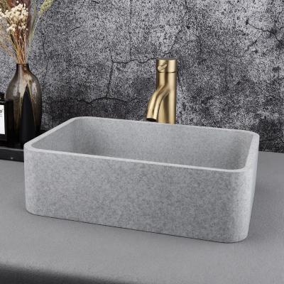 China Easy Clean Concrete farmhouse sink Gray bathroom wash basin Outdoor sink for sale