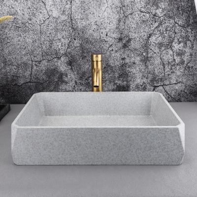 China Easy Clean Concrete industrial wash basin and modern basin Rectangular bathroom sink desktop wash basin for sale