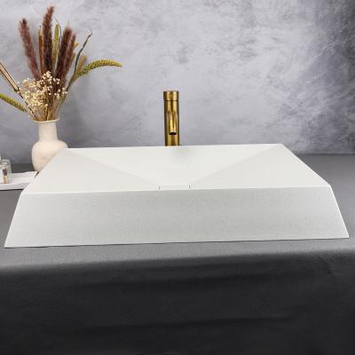 China Easy Clean White concrete sink Concrete bathroom basin dressing surface concrete sink for sale