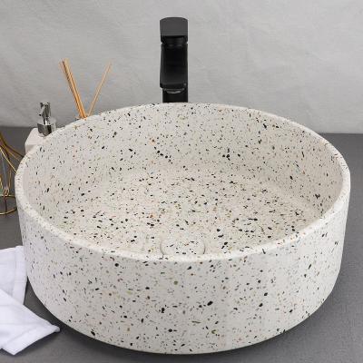 China Easy Clean Modern small household special toilet concrete sink hand - made round concrete basin for sale