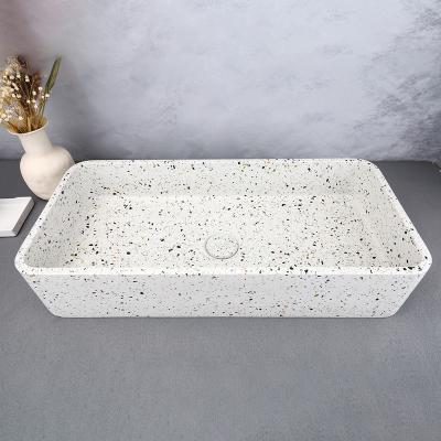 China Easy Clean Rectangular villa special concrete basin art basin hand-made shower room basin sink for sale