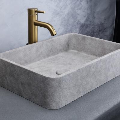 China Easy Clean Rectangular bathroom sink concrete vanity basin outdoor countertop sink for sale