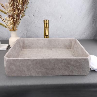 China Easy Clean Concrete design handcrafted round tank bathroom basin Concrete counter top container sink dressing counter top wash basin for sale