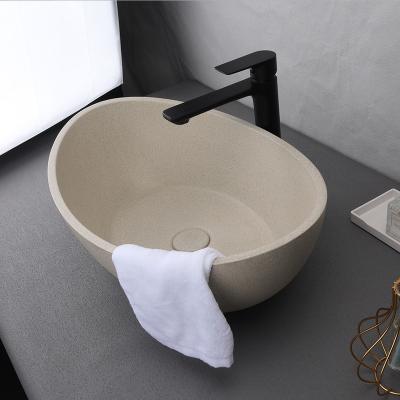 China Easy Clean Simple countertop wash basin concrete bathroom countertop vanity sink for sale