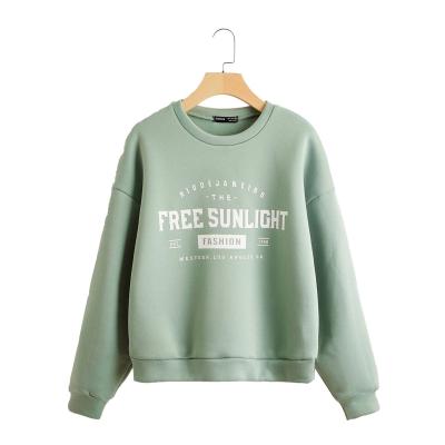 China Custom Logo Women Sweatshirt Women Casual Breathable Crew Neck Fashion Autumn Fabric for sale