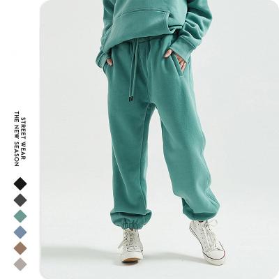 China Autumn Winter Elastic Waist Plain Breathable Jogger Women's Thick Cotton Loose Plus Size Sweatpants Men for sale