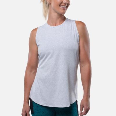 China 2020 Custom Women Antibacterial Yoga Workout Sleeveless Light Gray Tanks Tops Bamboo Yoga Wear for sale