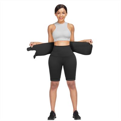 China Custom Logo Antibacterial Slimming High Waist Fitness Neoprene Waist Trainer Sports Women Leg Shaper for sale