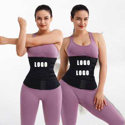 China Antibacterial Plus Size Sauna Neoprene Double Strap Waist Trainer Slimming Private Label Waist Trainer For Weight Loss for sale