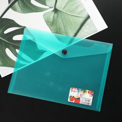 China Pocket Document Waterproof Plastic Envelope Folder Waterproof Transparent Folders With Snap Button for sale