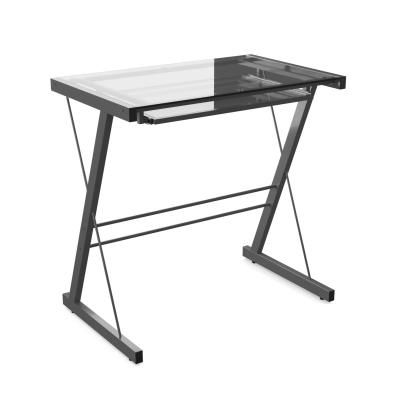 China Modern Durable Modern Corner Tempered Glass Personal Computer L Shaped Desk for sale