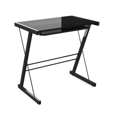 China Convertible Single Tempered Glass Conference Computer Desk Table Executive Desk for sale