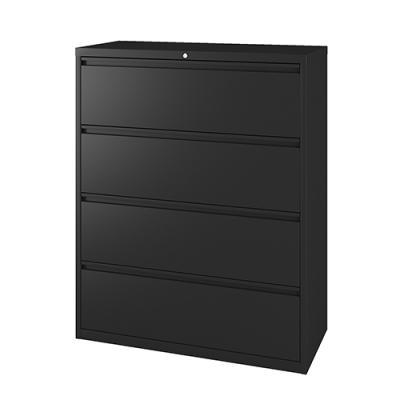 China Modern Large Space Metal 4 Drawer Side Vertical Lockable Office Hanging Filing Cabinets for sale