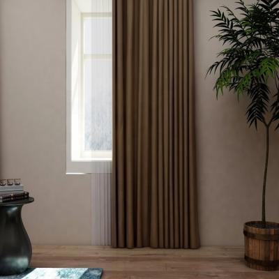 China Solid Plain Brown Curtains Poland In Blackout Color Curtain Window Manufacturers For Living Room for sale