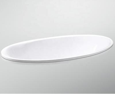 China Low Price Freestanding Oval Cast Acrylic ABS Drop-In One Piece Bath For Mini Bathroom (H5222) for sale