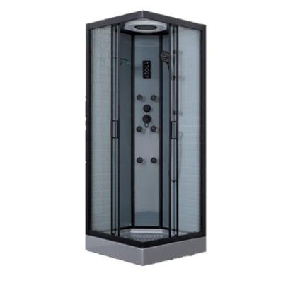 China 2020 high quality modern 3 size steam shower and mood enclosed glass square bath black shower room-030LX for sale