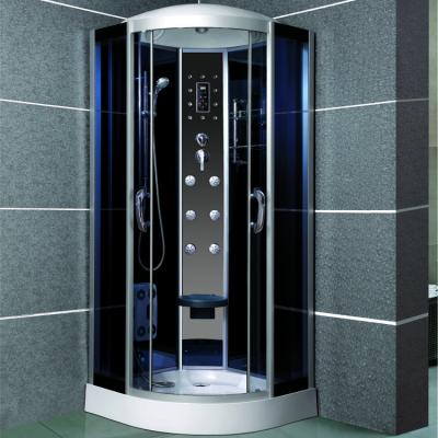 China Modern high quality black shower cabin steam shower room with sliding door single corner shower cabin-806SM for sale