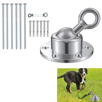 China 360 Swivel Steel Dog Pick Link Cable Heavy Duty Rust Proof Dogs Stands Pull Force Outdoor Yard Stake Dog Anchor for sale