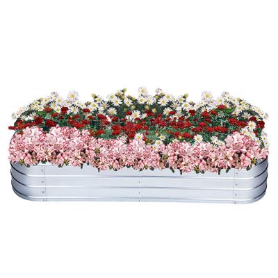 China Modern Raised Garden Bed Amazon Galvanized Steel Planter Box Outdoor Metal Vegetable Herbs Flowers Much More Garden Bed Kit for sale