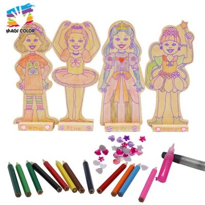 China Drawing toys ready to ship coloful children painting wooden diy toys with low price W03A078 for sale