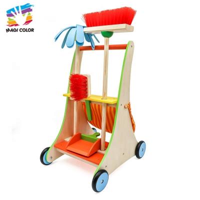 China Pretend Play OEM / ODM Kids Wooden Cart Cleaning Toy For Pretend Play W10D200 for sale