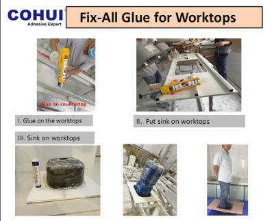 China Bonding sink on Acrylic Solid Surface worktops Glue--   Fix-All for sale