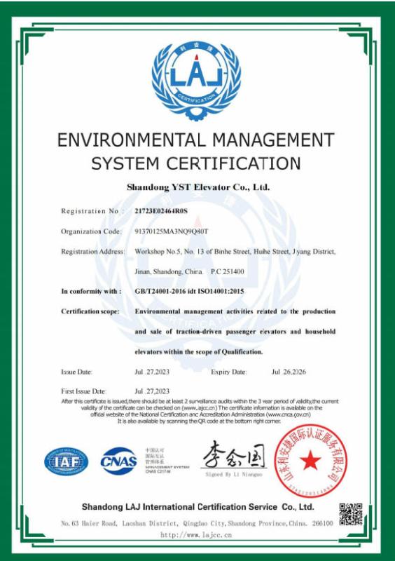 ENVIRONMENTAL MANAGEMENT - Shandong Screw Elevator Co.,ltd.