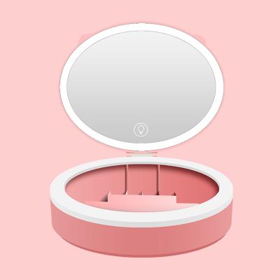 China BEYLUN Lighted Lighted Makeup Vanity Mirror with 10X Magnification Mirror with Pink and White Touch Control for Travel for sale