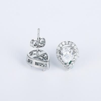 China Charm Fashion Custom Stud Earrings Copper Heart Rings With Crystal Earrings for sale