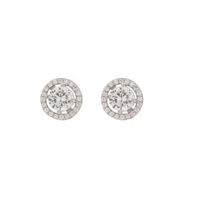 China Charm Earrings Round Shape Jewelry 925 Sterling Silver Luxury High Quality Stud Earrings For Gifts for sale