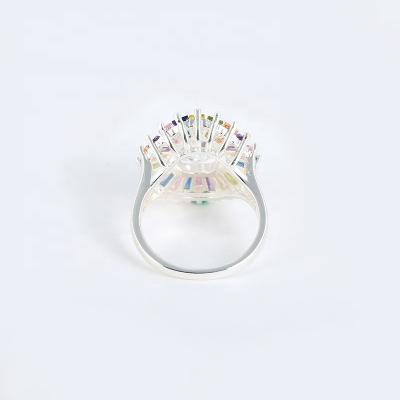 China FASHIONABLE Hot Selling Creative Rainbow Zircon Brass Material Ring for sale