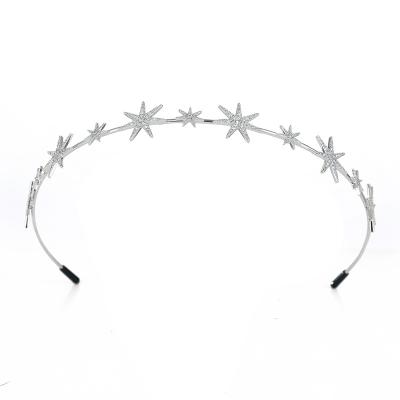 China 2022 New Design Beauty Crown Party Star Circle Bridal Hair Accessories For Jewelry Silver Headpiece Round Hair Comb for sale