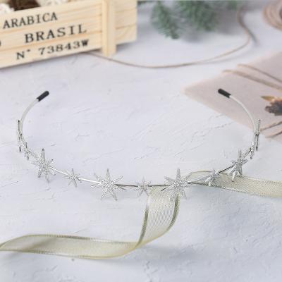 China Fashionable Headpiece Girl's Hair Jewelry Silver Hair Accessories Circle Star Round Bridge Hair Comb for sale