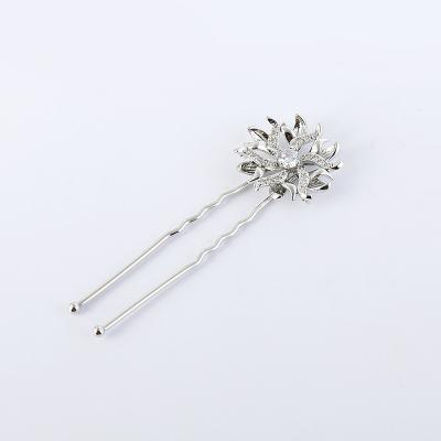 China Luxury Charm Amazon Sale Design Rhinestone Flower Hairpin Accessories With Pearl For Wedding Bridal Hair Accessories for sale