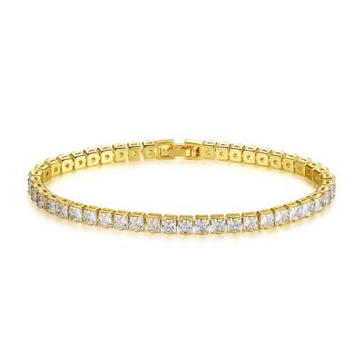 China CLASSIC Hot Sale 925 Sterling Silver Simple Square Zircon Bracelet For Gift for sale