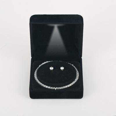 China Unique Design 925 Sterling Silver LED Induction Lamp New Charms Bracelet Velvet Box With LED Induction Lamp For Women And Men for sale