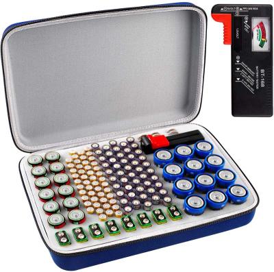 China Comfortable Handle Battery Storage Case Hard Box Can Hold 86 Batteries And Custom Hard Battery Charging Tester Eva Bag for sale