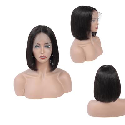 China Wave Silky Straight Short Bob Wig Virgin Human Hair Lace Front Straight Frontal Bob Wigs 13*4*1 T Shape 8 10 12 14 16 Inch Pixie Cut Lace Wig for sale