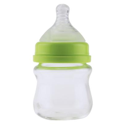 China 80ml Baby Feeding Bottle BPA Free  Glass Breastfeeding Bottles For Newborn Silicone for sale