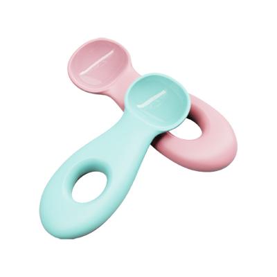 China 41g Non Toxic Silicone Infant Spoon Feeder Baby Milk Feeding Spoon Soft Tip Spoons for sale