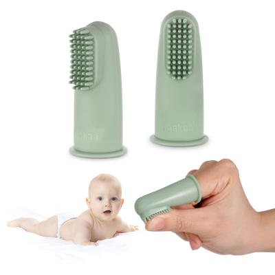 China OEM ODM Infant Finger Toothbrush 360 Degree Silicone Finger Toothbrush For Newborn Babies for sale